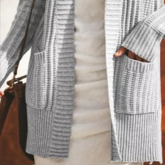 NEW light gray shawl collar cardigan💖clearance drop - Picture 2 of 12